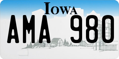 IA license plate AMA980