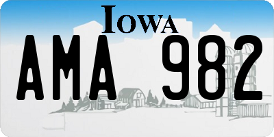 IA license plate AMA982