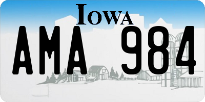 IA license plate AMA984