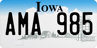 IA license plate AMA985