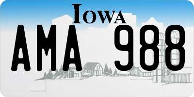 IA license plate AMA988