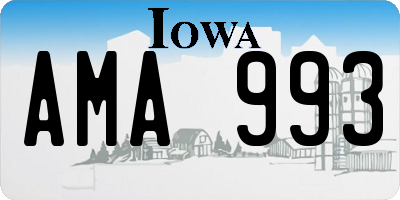 IA license plate AMA993