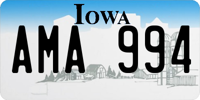 IA license plate AMA994