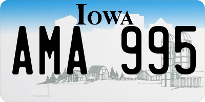 IA license plate AMA995