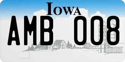 IA license plate AMB008