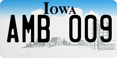 IA license plate AMB009