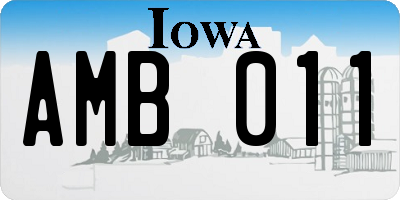 IA license plate AMB011