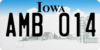 IA license plate AMB014