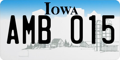 IA license plate AMB015