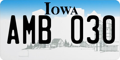 IA license plate AMB030