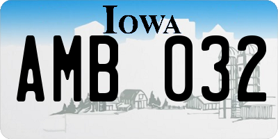 IA license plate AMB032