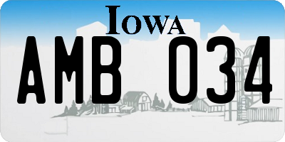 IA license plate AMB034