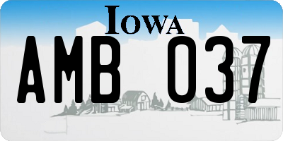 IA license plate AMB037