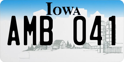 IA license plate AMB041