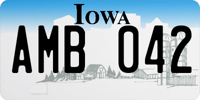 IA license plate AMB042
