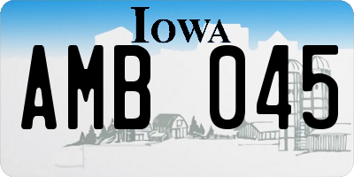 IA license plate AMB045