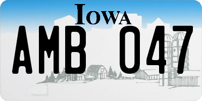 IA license plate AMB047