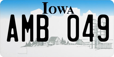 IA license plate AMB049