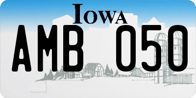 IA license plate AMB050