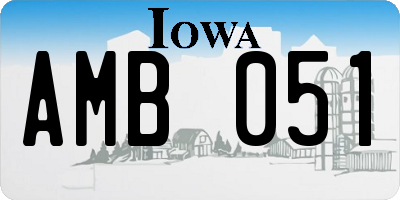 IA license plate AMB051
