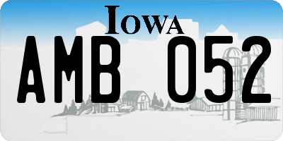 IA license plate AMB052