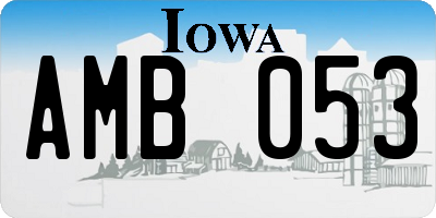 IA license plate AMB053