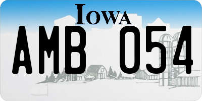 IA license plate AMB054