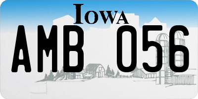 IA license plate AMB056