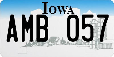 IA license plate AMB057