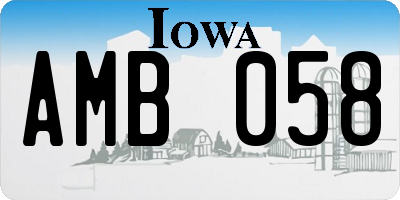 IA license plate AMB058