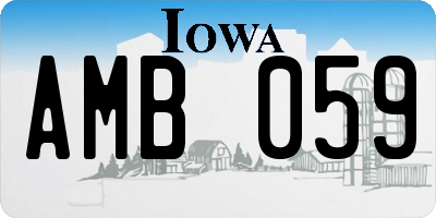 IA license plate AMB059