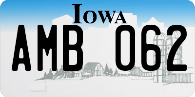 IA license plate AMB062