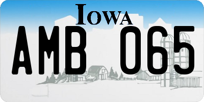IA license plate AMB065