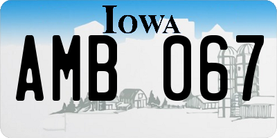 IA license plate AMB067