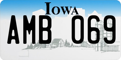 IA license plate AMB069