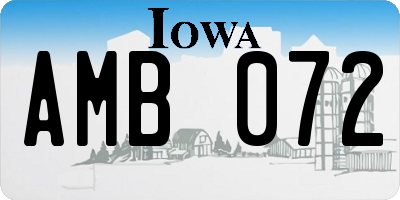 IA license plate AMB072