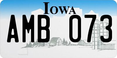 IA license plate AMB073