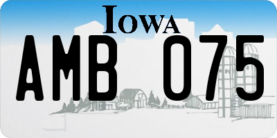 IA license plate AMB075