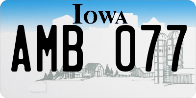 IA license plate AMB077