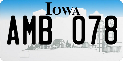IA license plate AMB078