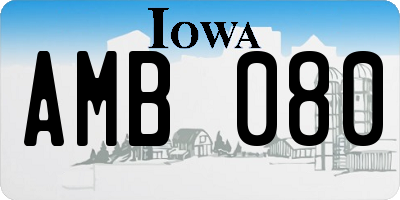 IA license plate AMB080