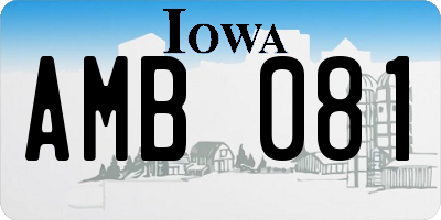 IA license plate AMB081