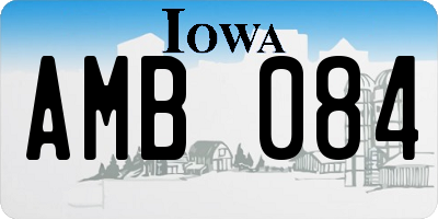 IA license plate AMB084
