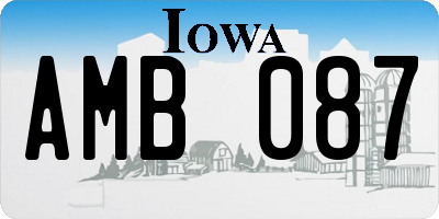 IA license plate AMB087