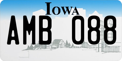 IA license plate AMB088