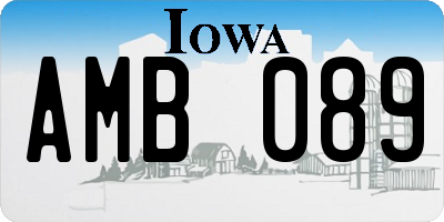 IA license plate AMB089