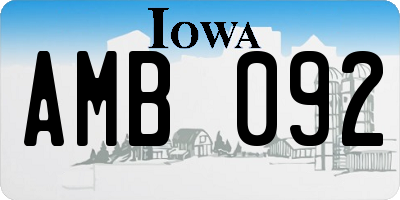IA license plate AMB092