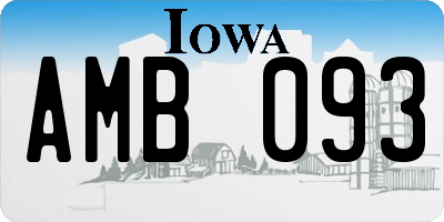 IA license plate AMB093