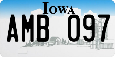 IA license plate AMB097
