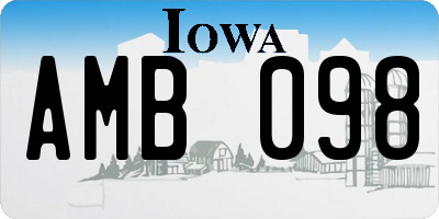 IA license plate AMB098